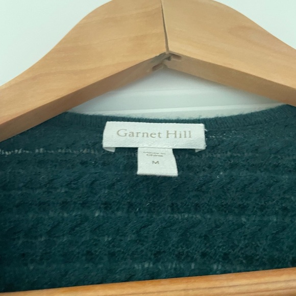 Garnet Hill Drape Front Cabled Cashmere Cardigan Pockets Jade - Picture 9 of 13
